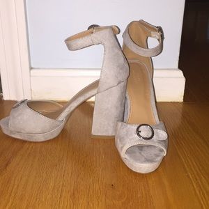 Urban Outfitters grey suede heels